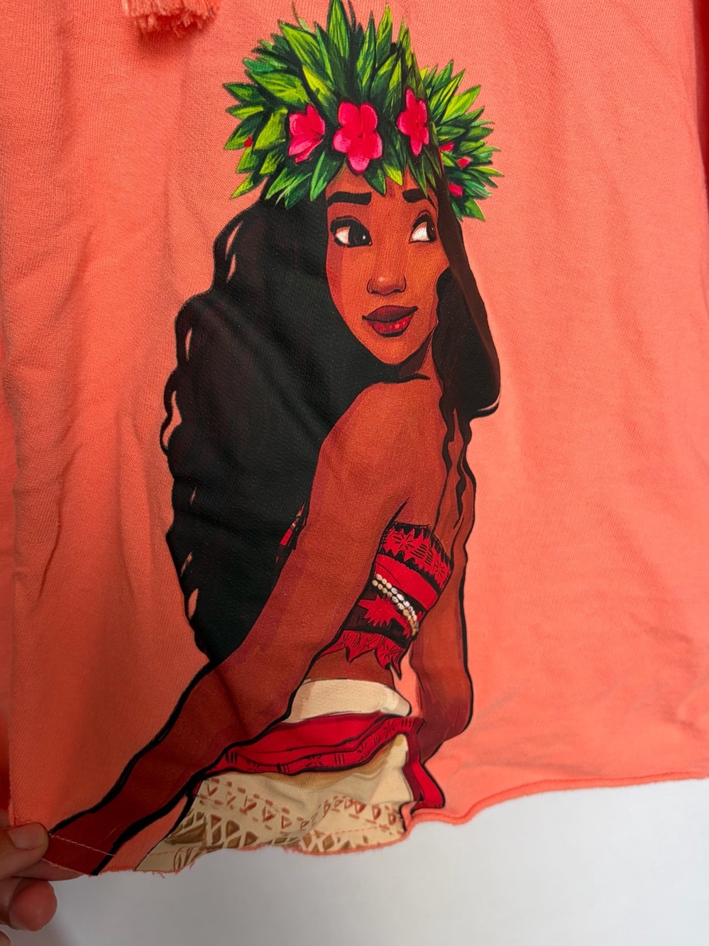 Disney Parks Moana Embroidered Hoodie 3XL Cropped Oversized Polynesian Resort - Picture 6 of 13